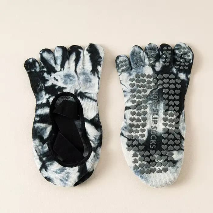 Chaussettes de yoga antidérapantes pour femmes, chaussettes professionnelles en coton à cinq doigts