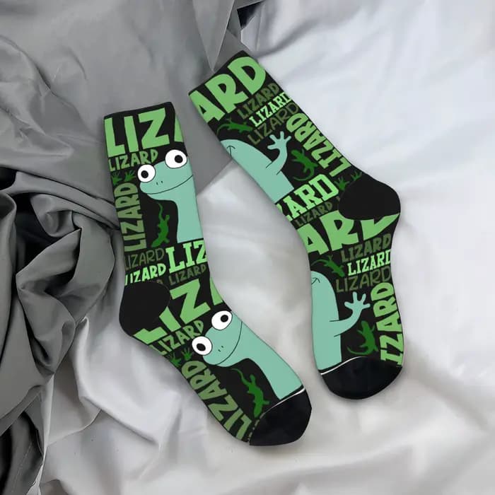 Chaussettes pour femmes et hommes, Tom The Lizard Hoppers, chaussettes antidérapantes, douces et moy
