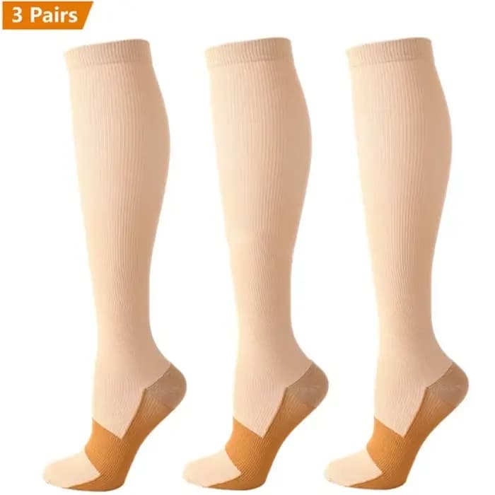 3 paires de chaussettes de Compression en cuivre pour femmes et hommes, Anti-Fatigue, soulagement de