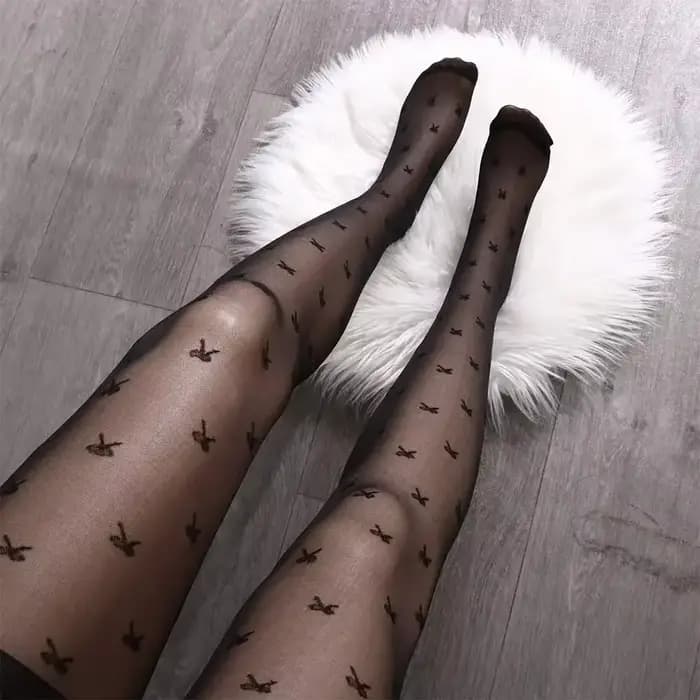 Collants Transparents en Nylon Noir pour Femme, avec Lettre Inscrite, Tatouages à Motifs, Sexy, Minc