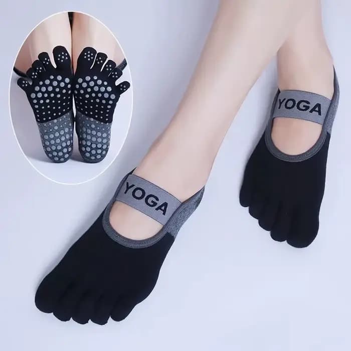 Chaussettes de Yoga respirantes en Silicone pour femmes, antidérapantes, à cinq doigts, Pilates, dos