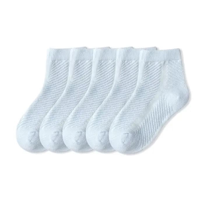 Enfants coton chaussettes été mince respirant tricot maille doux solide blanc mode garçon fille bébé