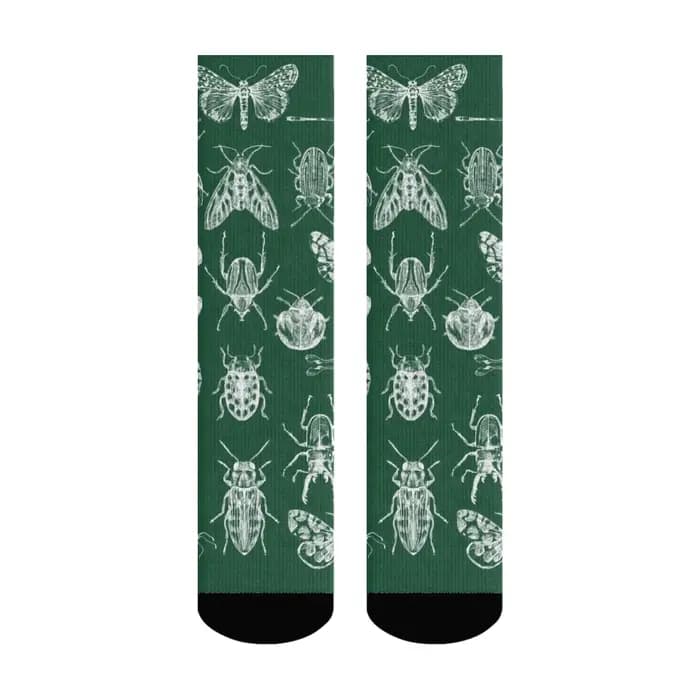 Chaussettes fantaisie rétro à motif insecte naturel pour hommes, respirantes, antidérapantes, style