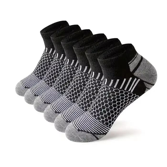 6 paires de chaussettes de sport courtes pour hommes – Chaussettes de sport évacuant l'humidité, res