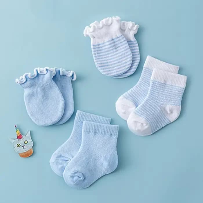 Ensembles d'été pour nouveau-nés de 0 à 6 mois, chaussettes en coton pour bébé garçon et fille, gant