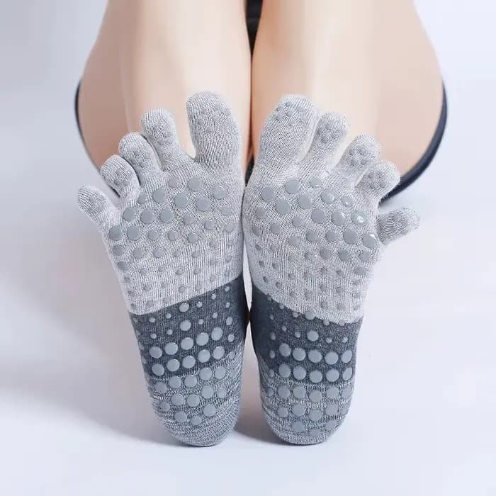Chaussettes de Yoga respirantes en Silicone pour femmes, antidérapantes, à cinq doigts, Pilates, dos