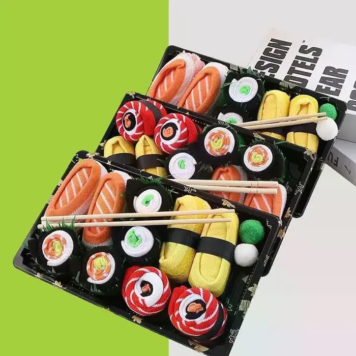 "Coffret cadeau de vacances et d'anniversaire, 3/4/5 paires de chaussettes Sushi Pizza Burger, chaus