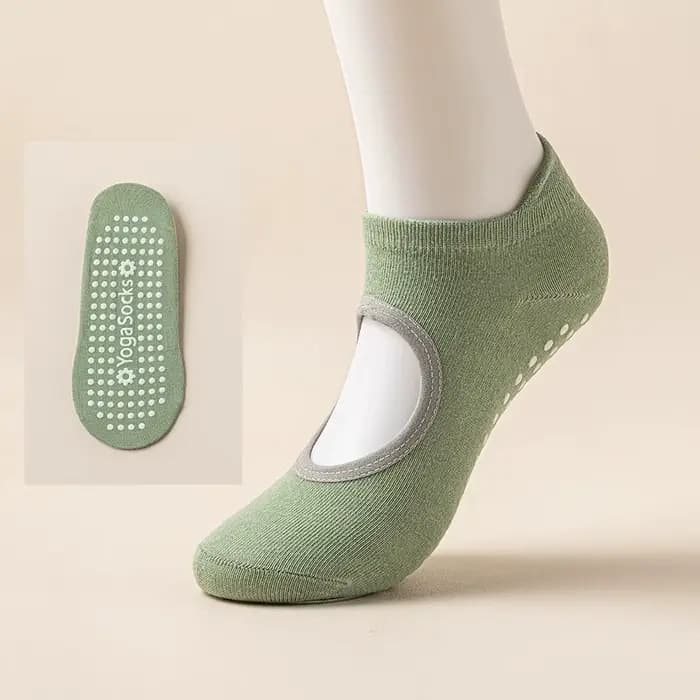 1 paire de chaussettes de yoga et de pilates avec grip pour femmes, chaussettes antidérapantes, chau
