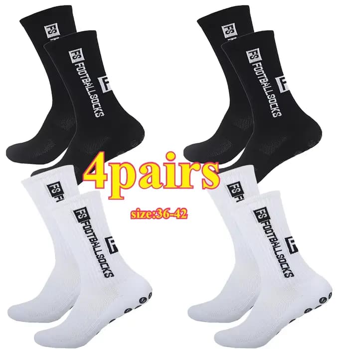 4 paires de chaussettes de football 36-42Euro, chaussettes de sport antidérapantes, chaussettes de b