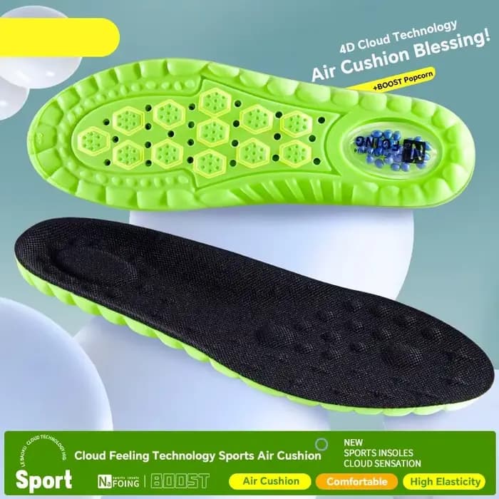 4 paires de semelles orthopédiques 4D Cloud Sport pour chaussures, semelles en PU avec coussin d'air