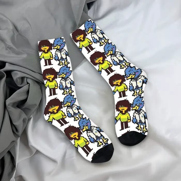 Berdly et Kris chaussettes Deltarune bas modernes femmes hommes doux respirant chaussettes d'extérie