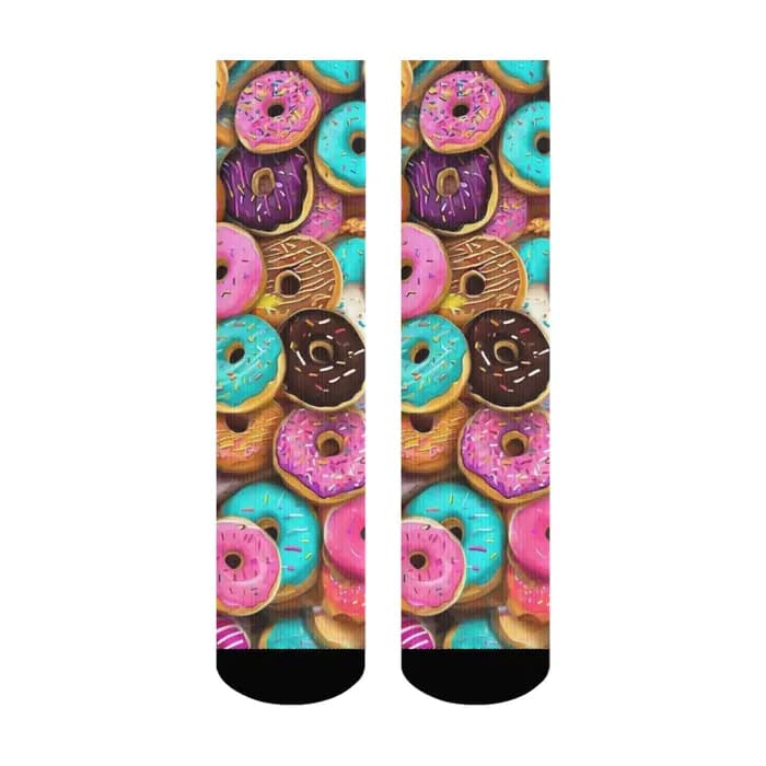 Chaussettes amusantes pour hommes en forme de donut, chaussettes fantaisie, chaussettes amusantes et
