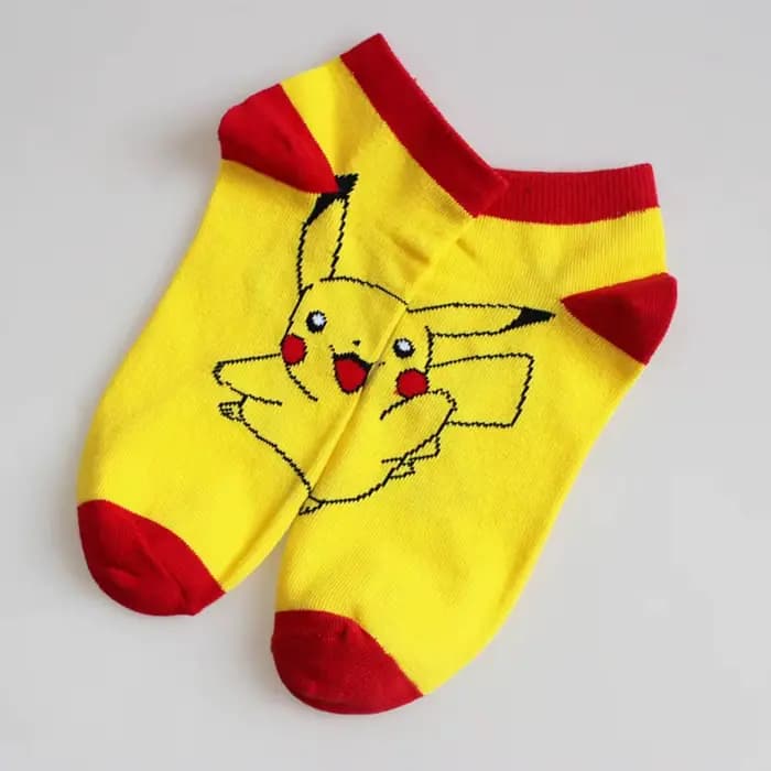 Chaussettes Pokémon en coton Pikachu Charmander Squirtle, chaussettes décontractées respirantes à co
