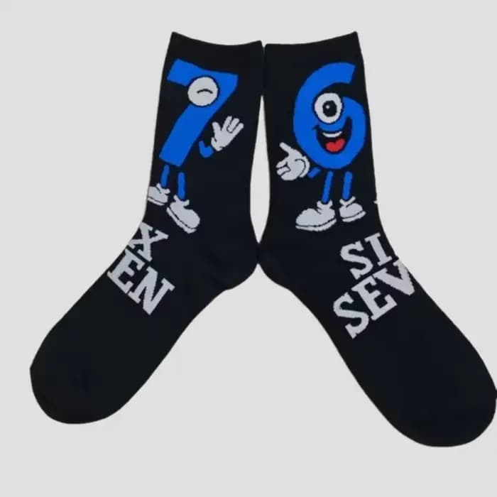 Nouveauté transfrontalière 67 Paire de chaussettes mi-mollet pour homme à motifs de dessins animés e