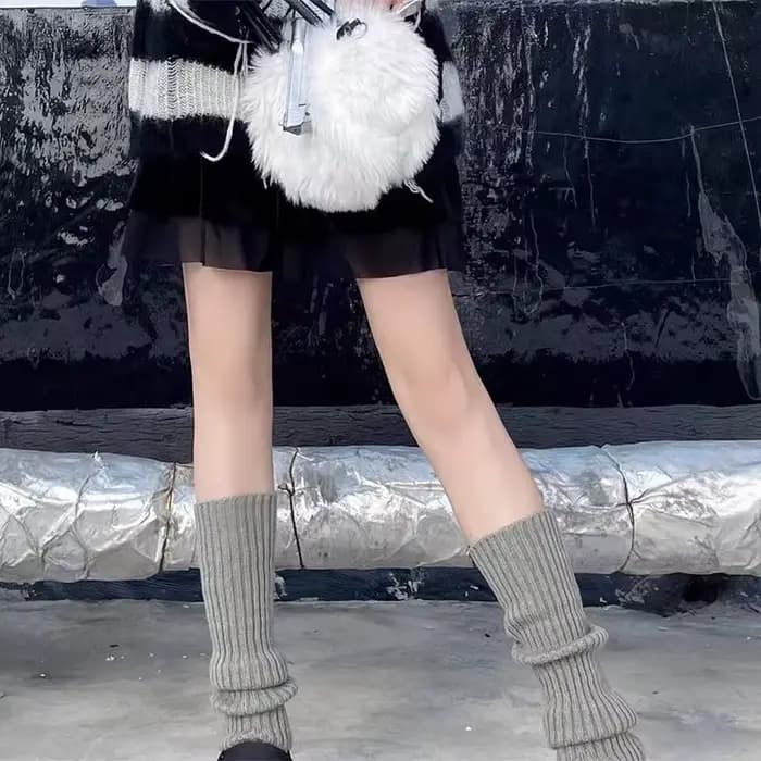 Chaussettes tricotées de couleur unie, chaussettes en laine, chaussettes japonaises JK, chaussettes