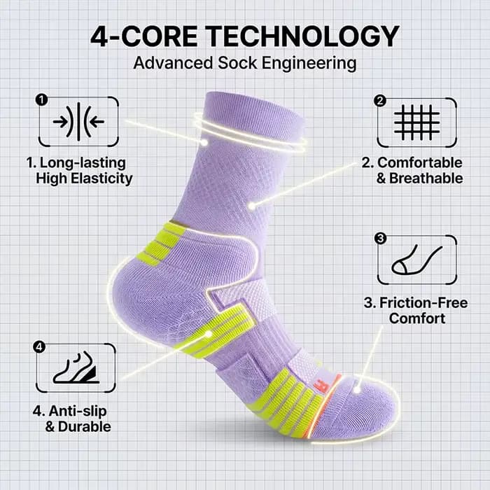 1 paire de chaussettes de sport d'été pour femmes, chaussettes athlétiques antidérapantes à fond en