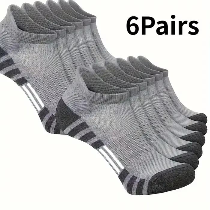6/12 paires de chaussettes de course confortables et rembourrées, légères, évacuant l'humidité, resp