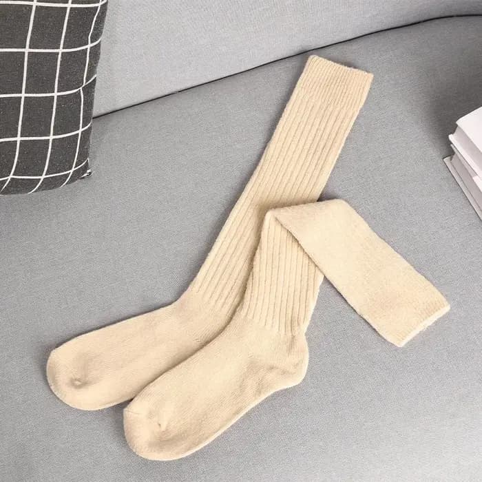 Femmes chaussettes longues cachemire femmes botte solide laine cuisse bas maigre décontracté coton s