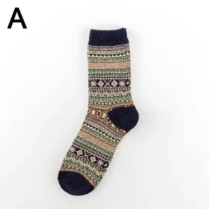 Chaussettes d'hiver en laine optique pour hommes, style rétro, bottes de neige, colorées et à la mod
