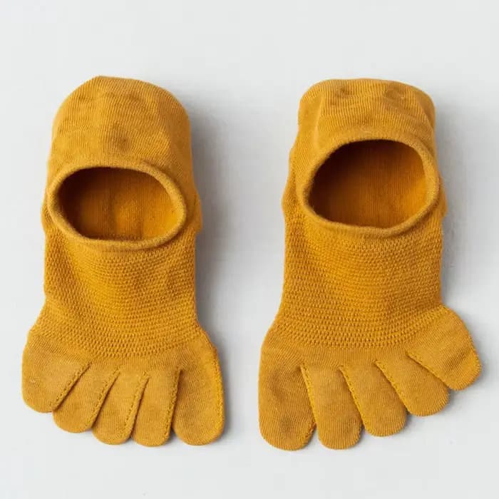 Chaussettes courtes respirantes à cinq doigts pour hommes et femmes, chaussons invisibles, chaussett