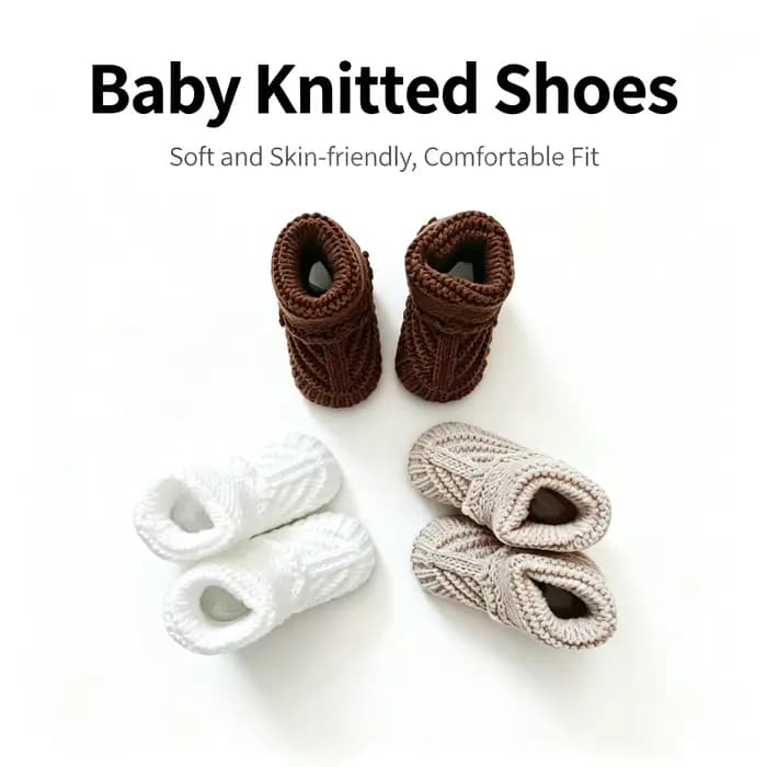 3 paires de chaussons tricotés pour nouveau-nés, chaussettes-chaussures douces antidérapantes en cro