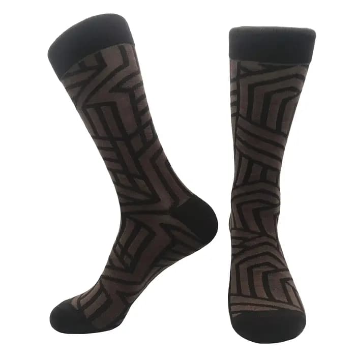 Chaussettes Tridimensionnelles Amusantes en Coton Peigné pour Homme, Motif Diamant Argyle, Tube Géom