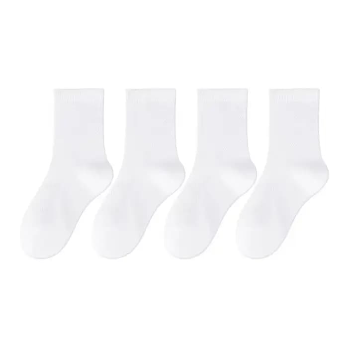 Chaussettes sans couture en pur coton pour enfants, style mi-mollet en maille fine pour l'été, idéal