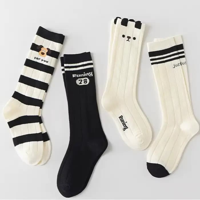 4 paires de chaussettes longues pour enfants, nouvelles chaussettes de Tennis, chaussettes aux genou