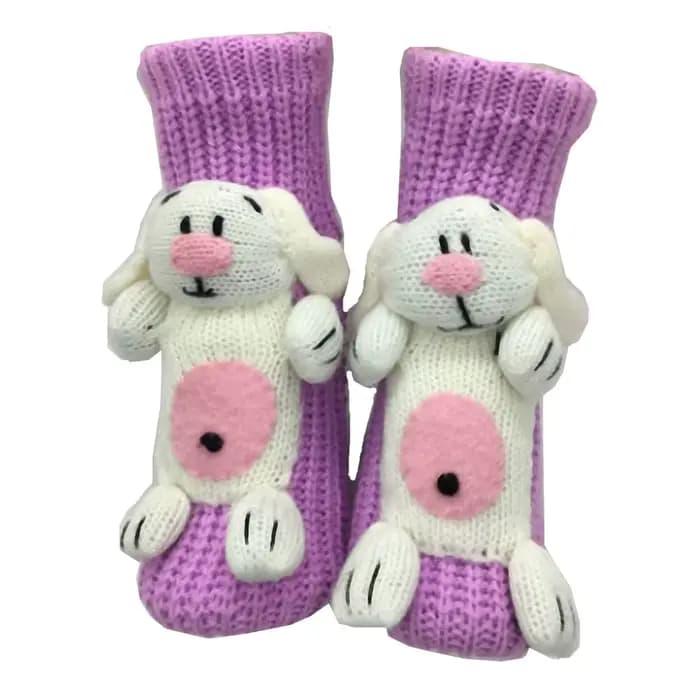 Chaussettes en tricot 3D animales respirantes et chaudes, faites à la main au crochet, décontractées