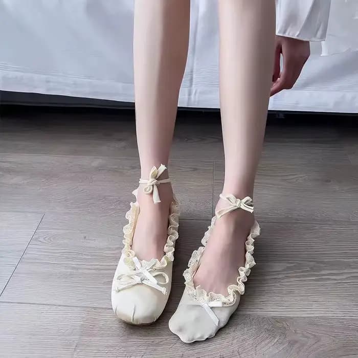 Chaussettes courtes en dentelle de ballet pour femmes, chaussette bateau, anti-ald, chaussette court