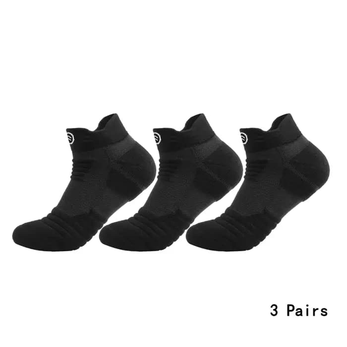 3 paires de chaussettes athlétiques en maille respirante, rembourrées, régulant l'humidité et durabl