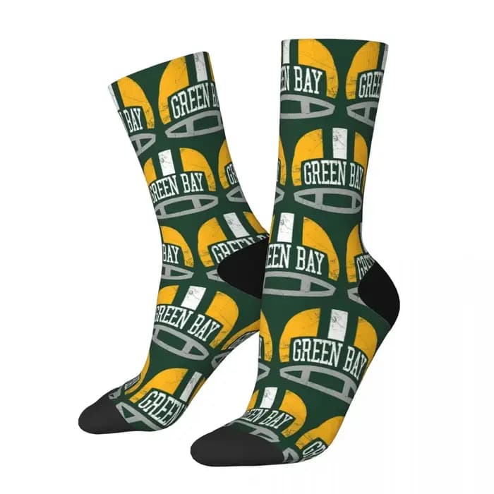 Casque rétro Green Bay-chaussettes vertes Harajuku bas absorbant la sueur chaussettes longues toutes