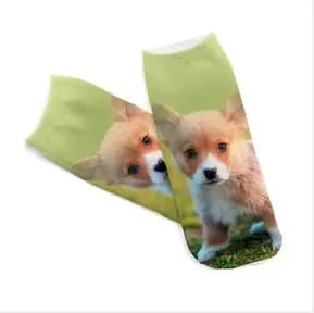 Chaussettes unisexes à imprimé numérique 3D pour femmes, chaussettes courtes à la mode, mignonnes, b