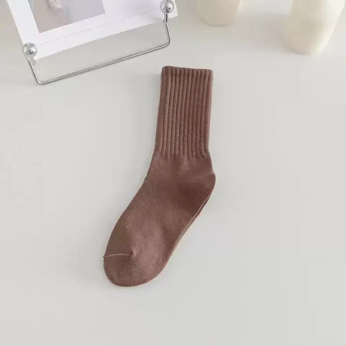 Femmes hommes chaussettes élastiques couleur unie mode classique rayé JK chaussettes Beige blanc noi