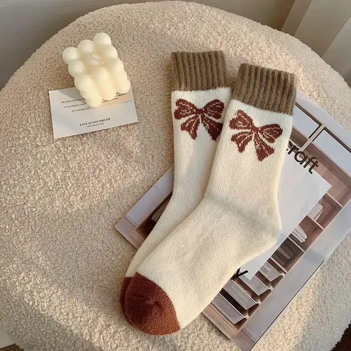 Chaussettes pour femmes mi-mollet, nouvelle collection automne-hiver, épaisses, chaudes, en coton et