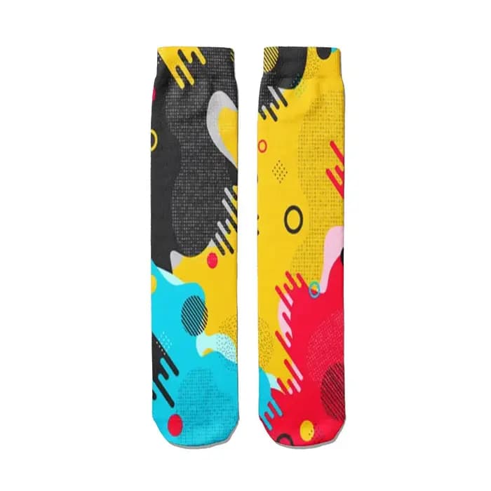 Femmes heureux chaussettes drôles impression 3D Art abstrait mignon Graffiti chaussettes motif de bo