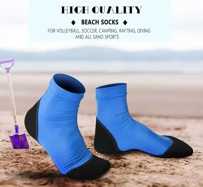 Chaussettes à ailerons en néoprène pour sable, plage, volley-ball, football, dessus fin en Polyester