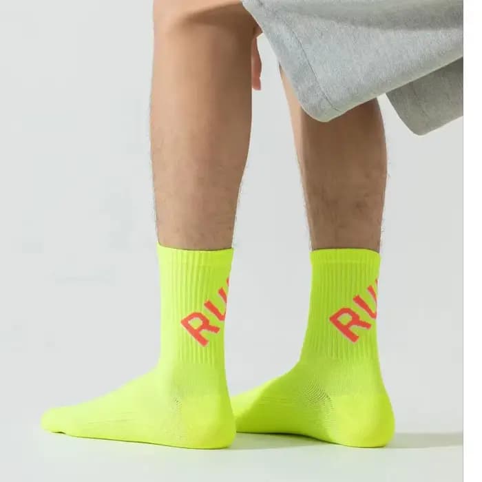 1 paire de chaussettes de course pour hommes et femmes, chaussettes de sport à pression, couleur viv