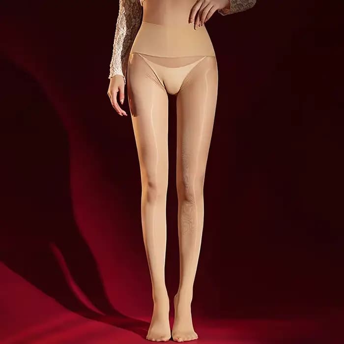Collants brillants ultra-fins transparents et soyeux pour femmes, collants sexy à entrejambe ouvert