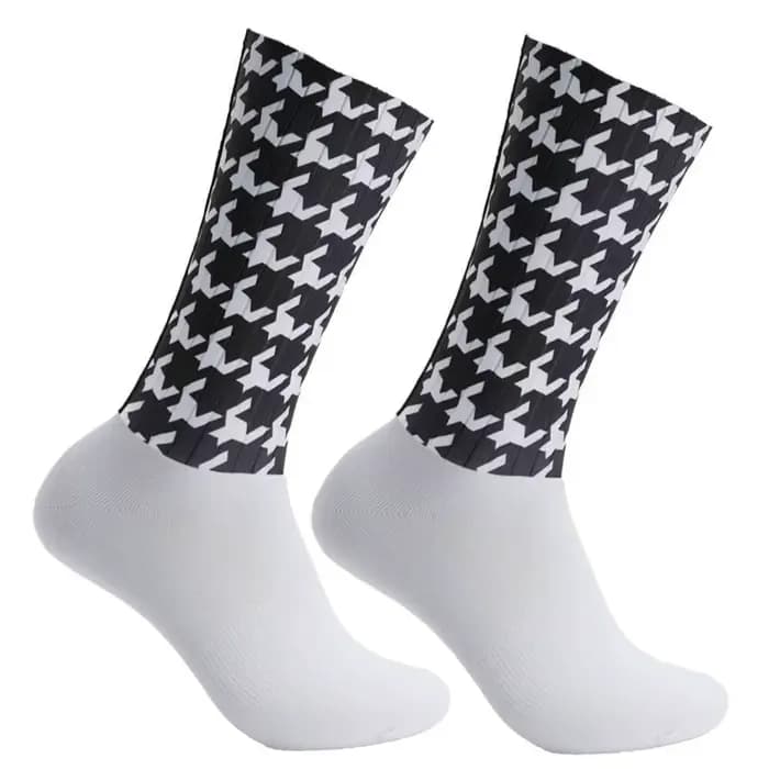  Chaussettes de cyclisme pour hommes et femmes, mi-mollet, respirantes, évacuant l'humidité, avec p