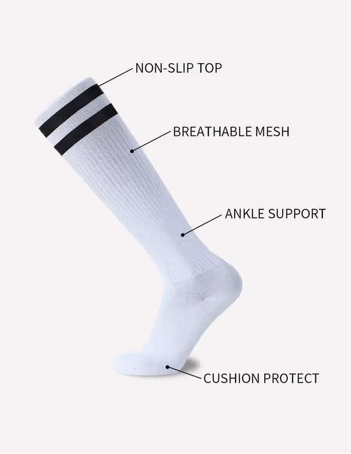 Chaussettes de Football pour enfants, garçons et filles, chaussettes rayées en coton respirant, Baseball, évacuant l'humidité, fines et douces