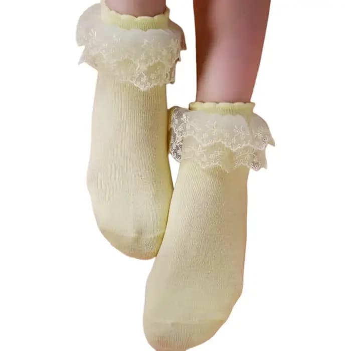 Lolita – chaussettes en dentelle blanche pour femmes