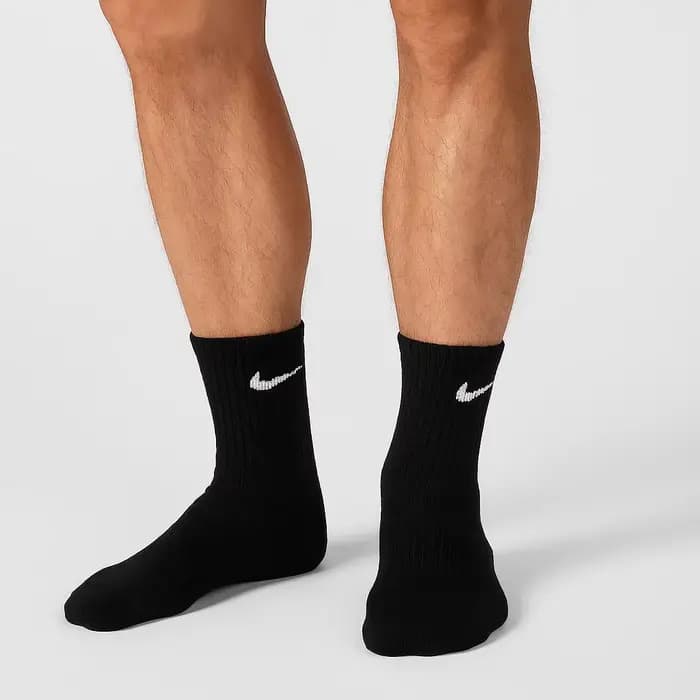 NIKE Logo chaussettes de sport paquet de 3 évacuant l'humidité respirant rembourré soutien athlétique équipage unisexe SX7664-010