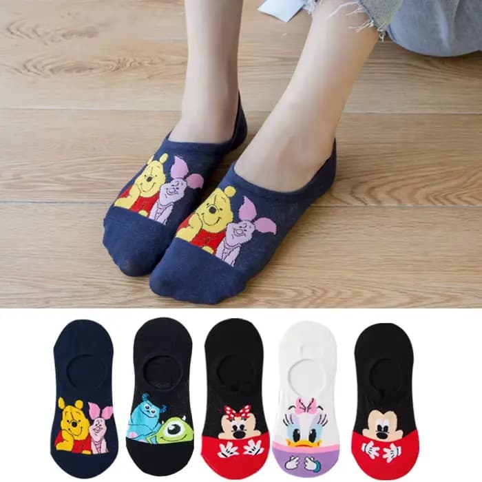 3/5 paires Disney été décontracté mignon femmes chaussettes animal dessin animé souris canard