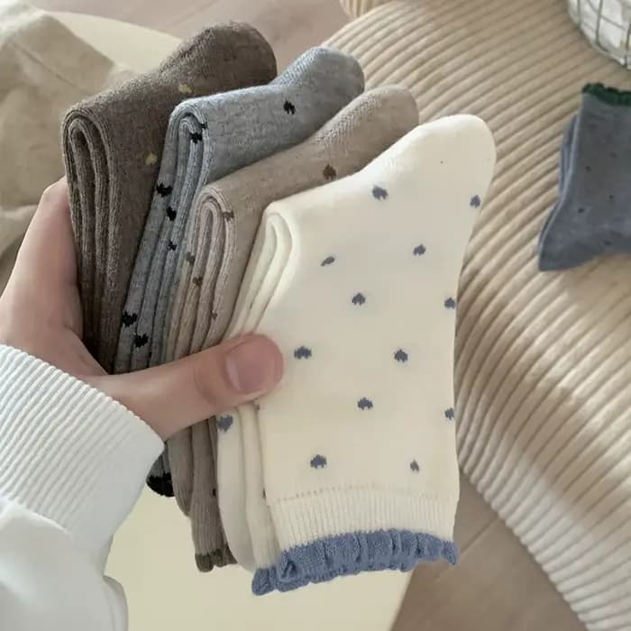 Chaussettes pour femmes Style rétro nouvelle mode coeur Design