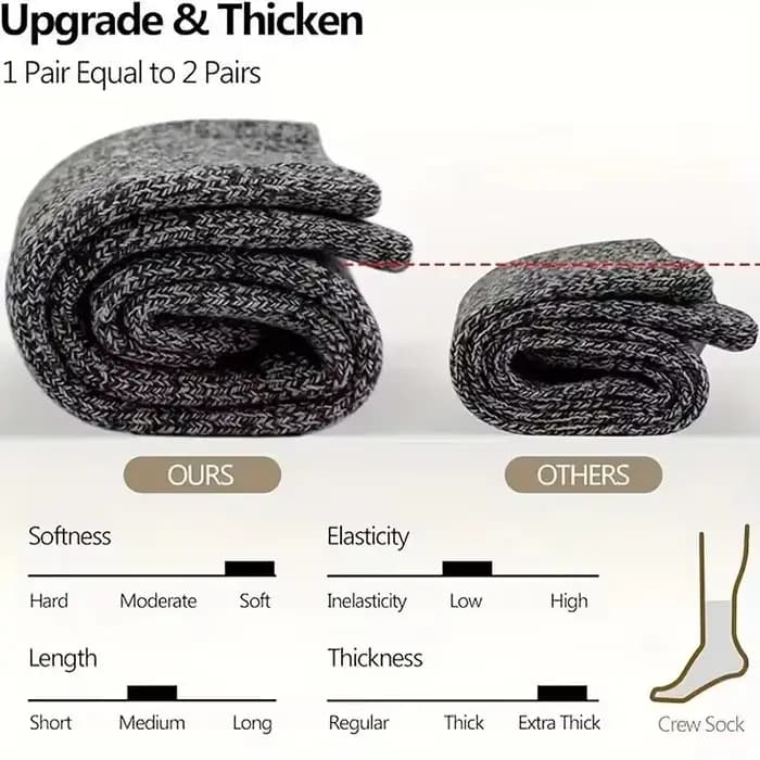 3 paires hiver chaud épais serviette bas homme chaussettes laine mâle