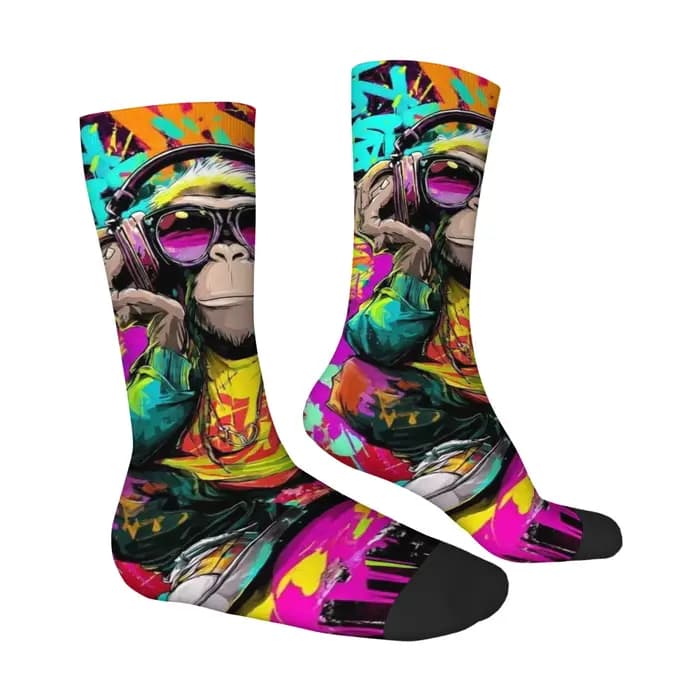 Chaussettes pour hommes Street Graffiti Hip-Hop Monkey