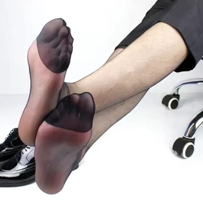 Chaussettes habillées noires ultra-fines pour hommes
