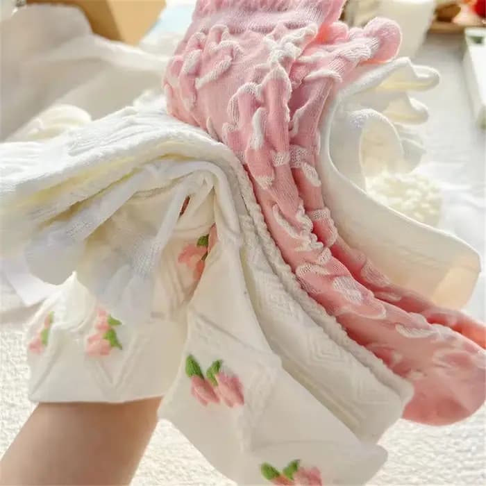 5 paires de chaussettes à motif Floral pour femmes