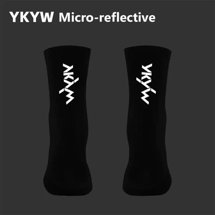 YKYWBIKE 2026 Chaussettes de sport unisexes micro-réfléchissantes pour vélo de route